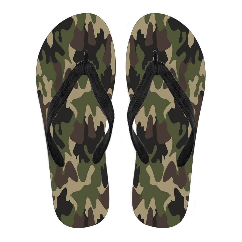 Army Green Camouflage Flip Flops