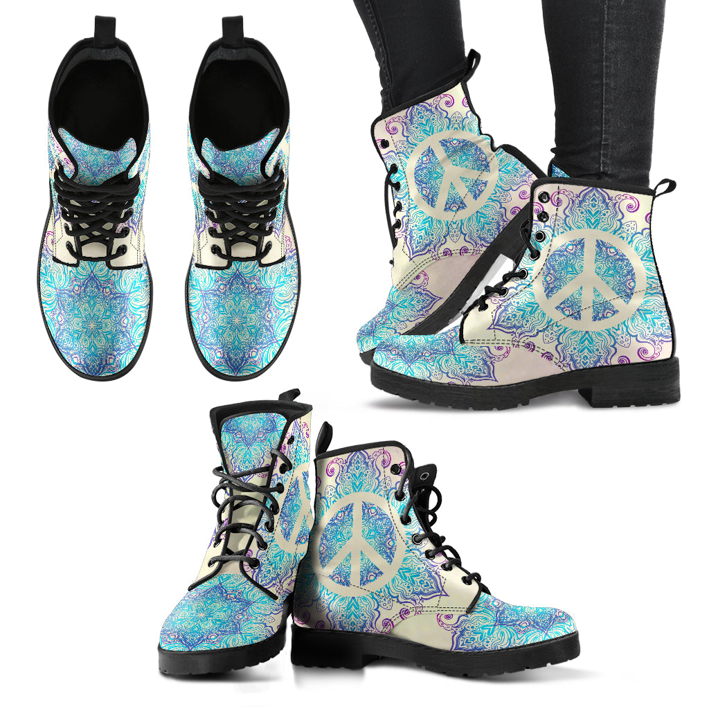 Peace Sign Mandala Womens Boots