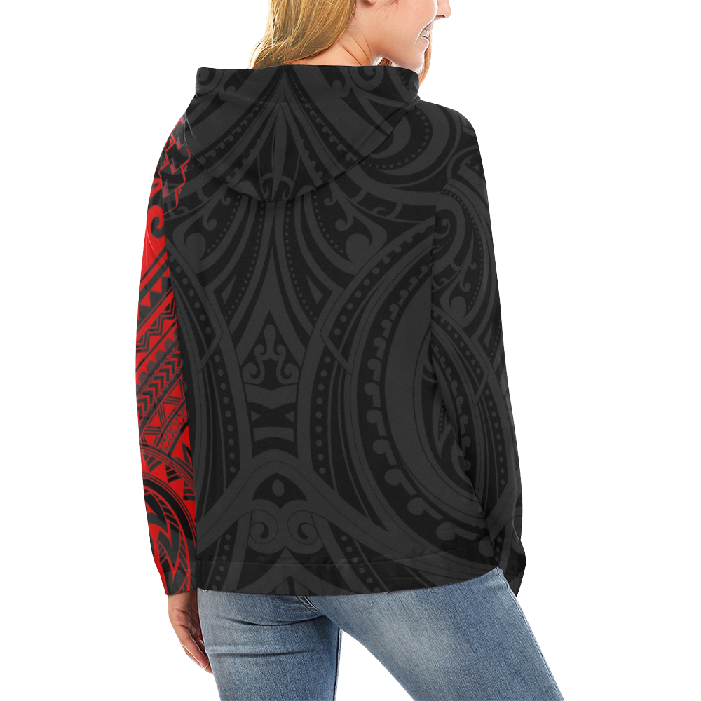 Red Chest Maori Tribal Polynesian Hoodie