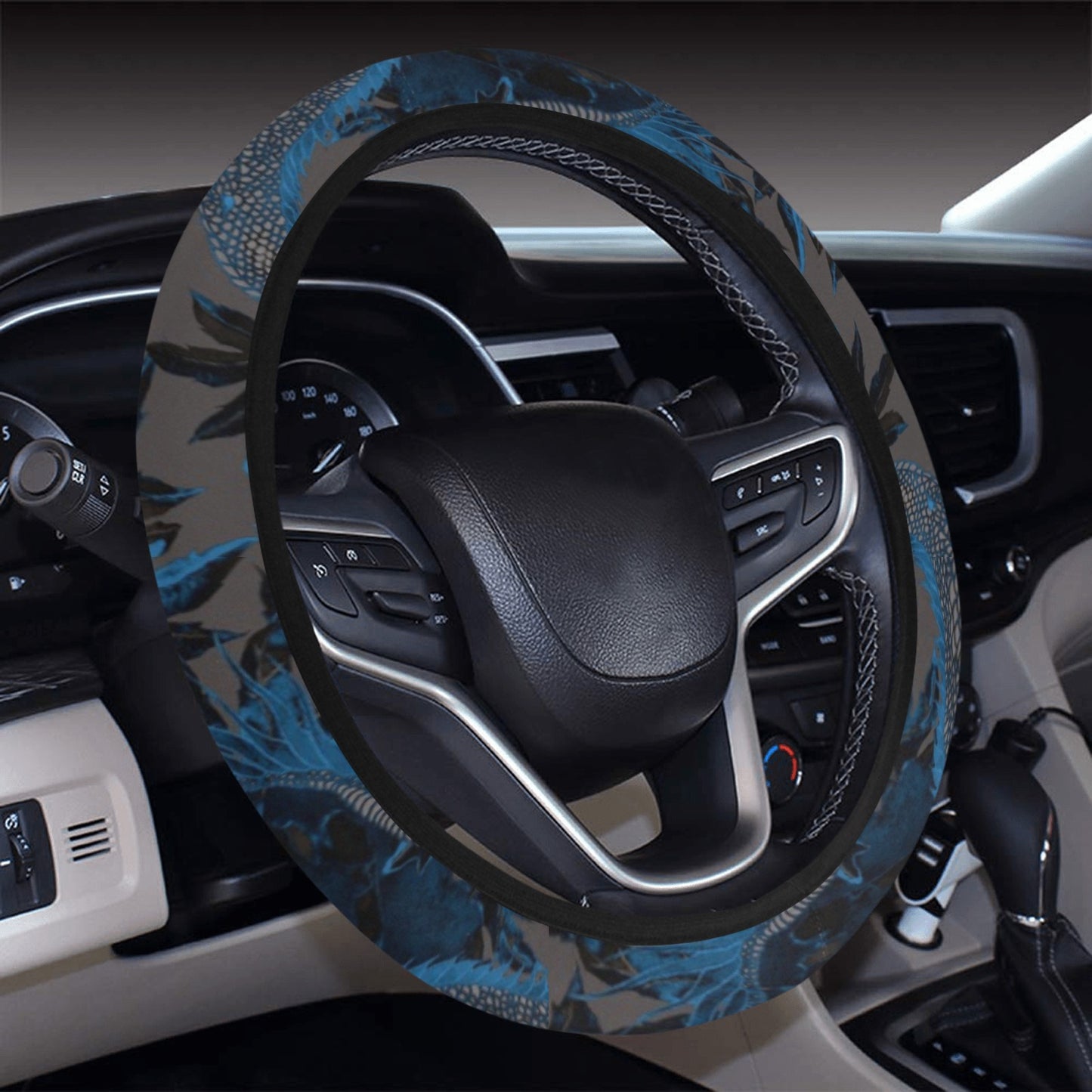 Blue Dragon Steering Wheel Cover