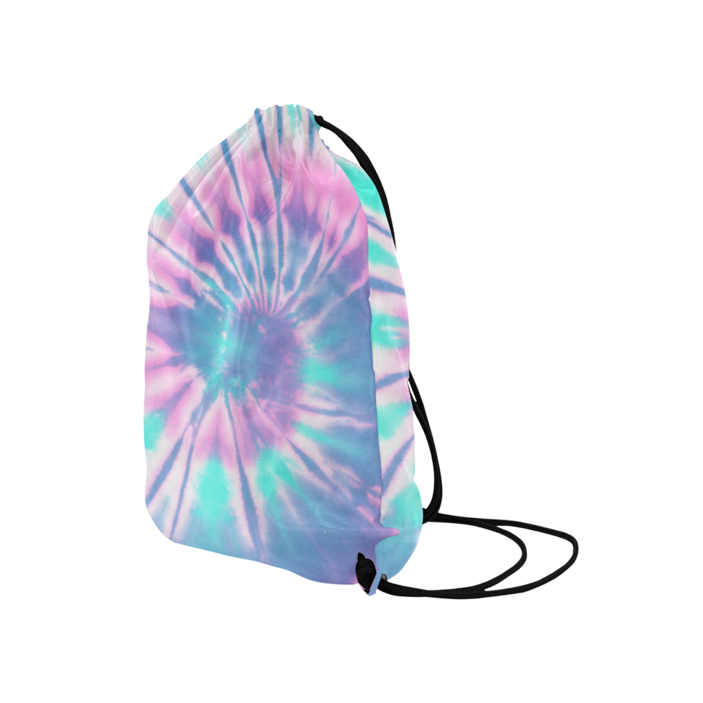 Pink Tie Dye Drawstring Bag