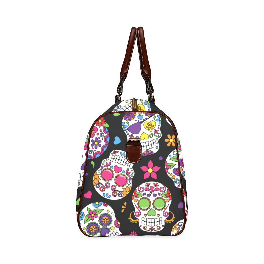 Colorful Sugar Skulls Travel Bag