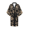 Tan Roses Decor Kimono Robe