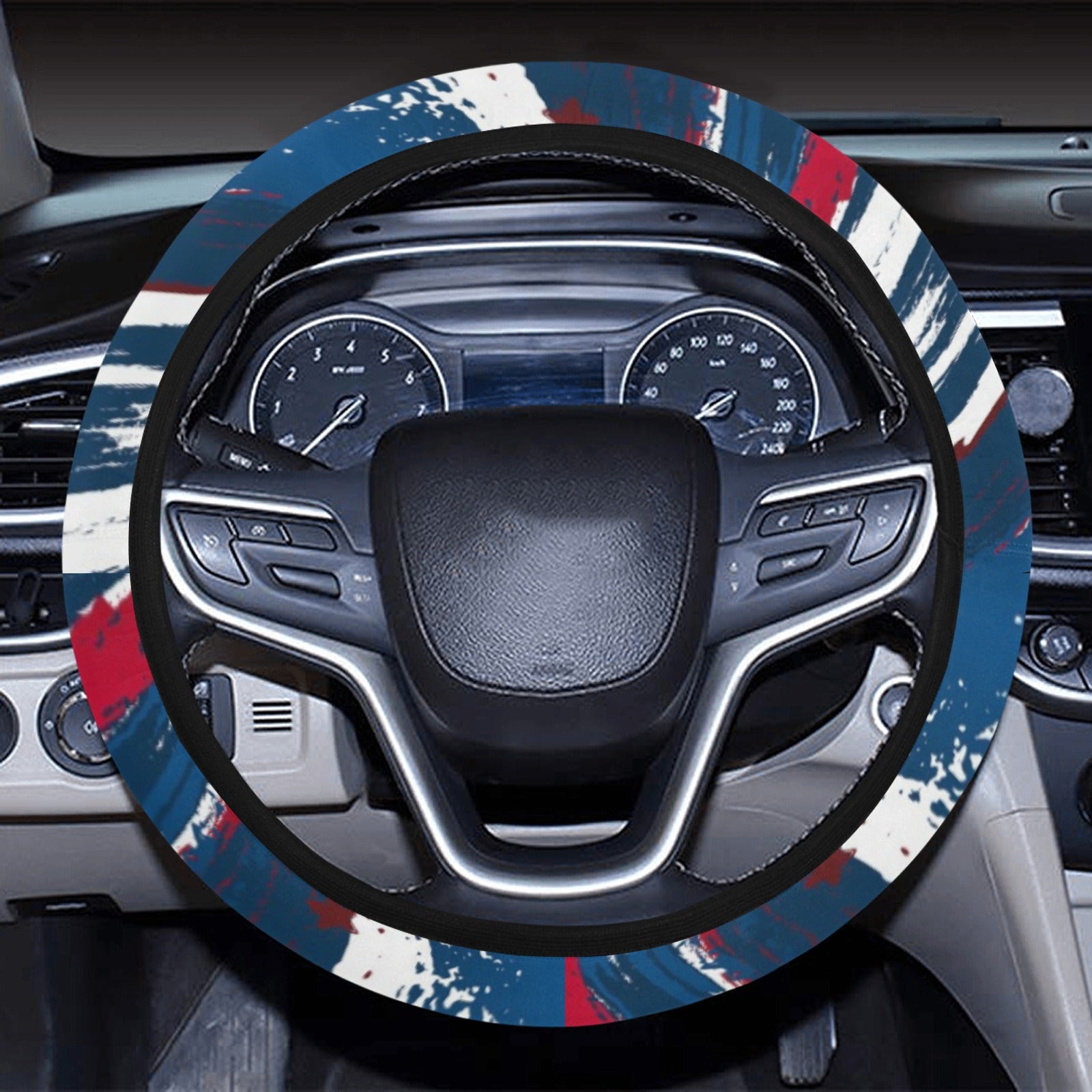 Abstract Red White & Blue Steering Wheel Cover