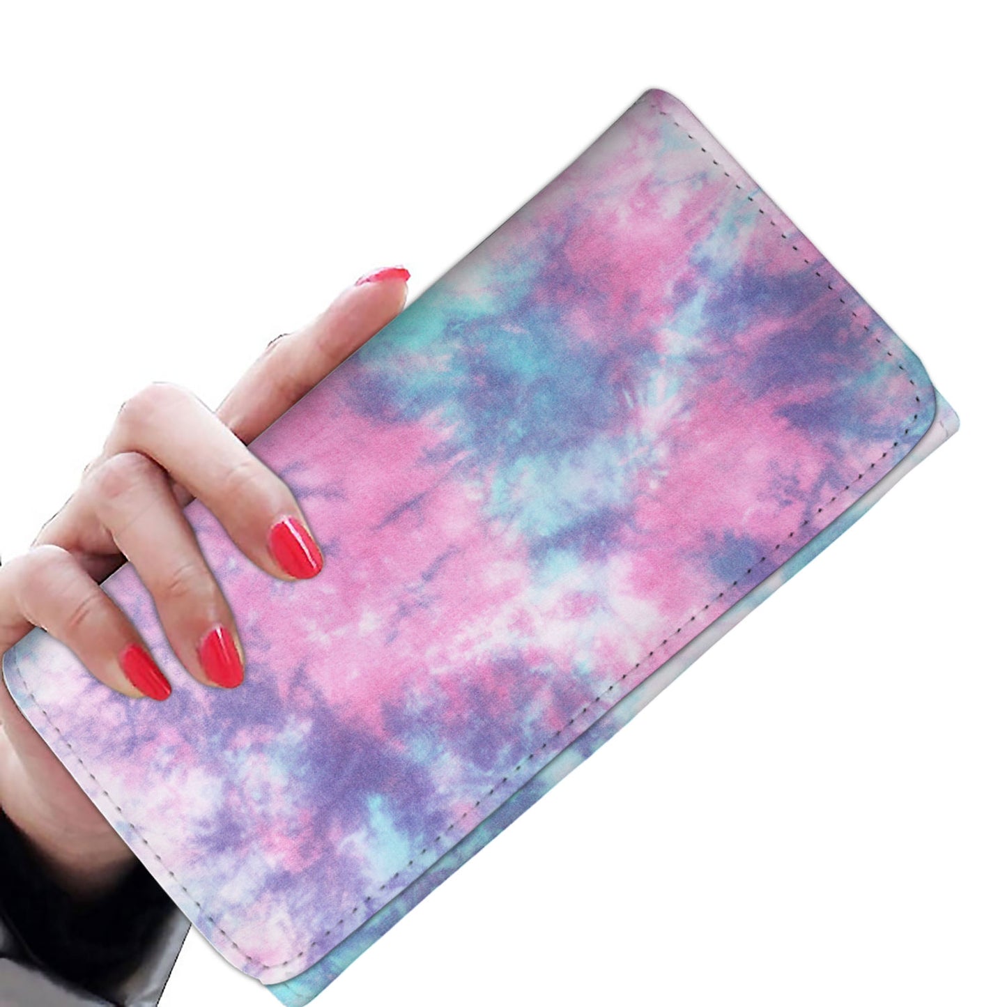 Blue & Pink Cotton Candy Tie Dye Womens Wallet
