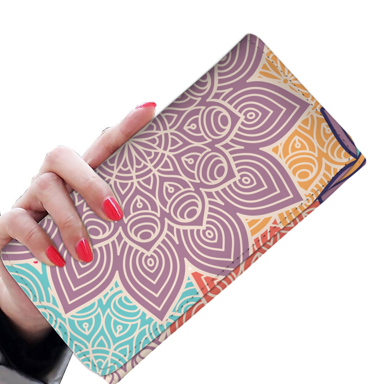 Colorful Floral Mandalas Womens Wallet