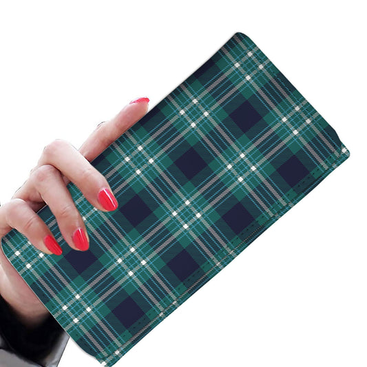 Green Plaid Womens Wallet