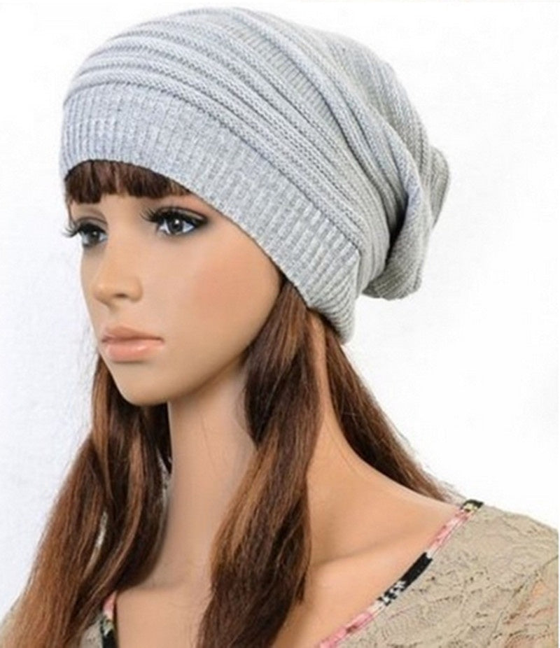 Womens Knit Baggy Beanie