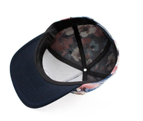 Womens Floral Print Snapback Cap Hat