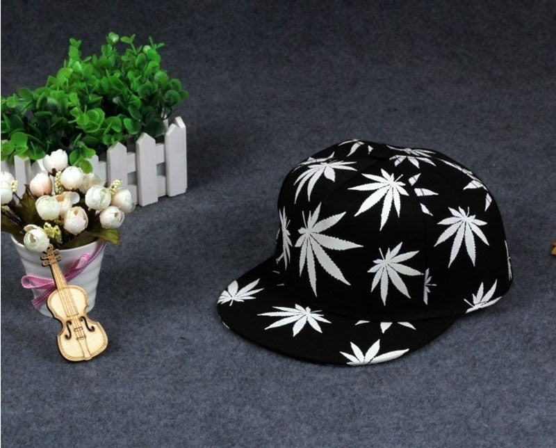 Luminous Glow in the Dark Marijuana Weed Leaf Snapback Hat Cap