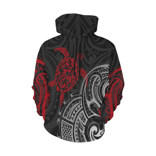 Red Turtle Maori Tribal Polynesian Hoodie