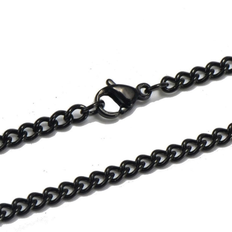 Mens Vintage Stainless Steel Cross Pendant Necklace