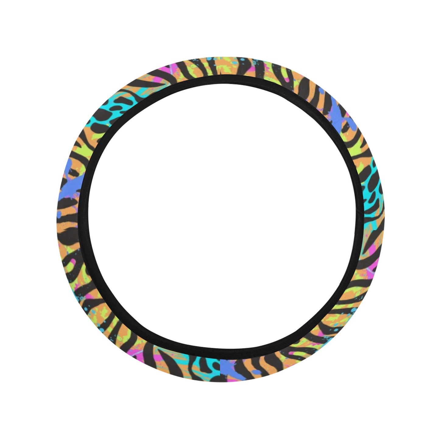 Colorful Abstract Animal Print Steering Wheel Cover