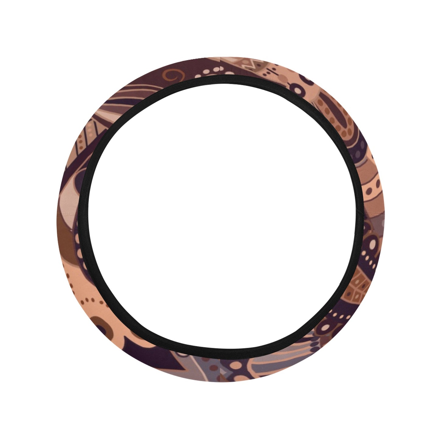 Brown Decor Steering Wheel Cover