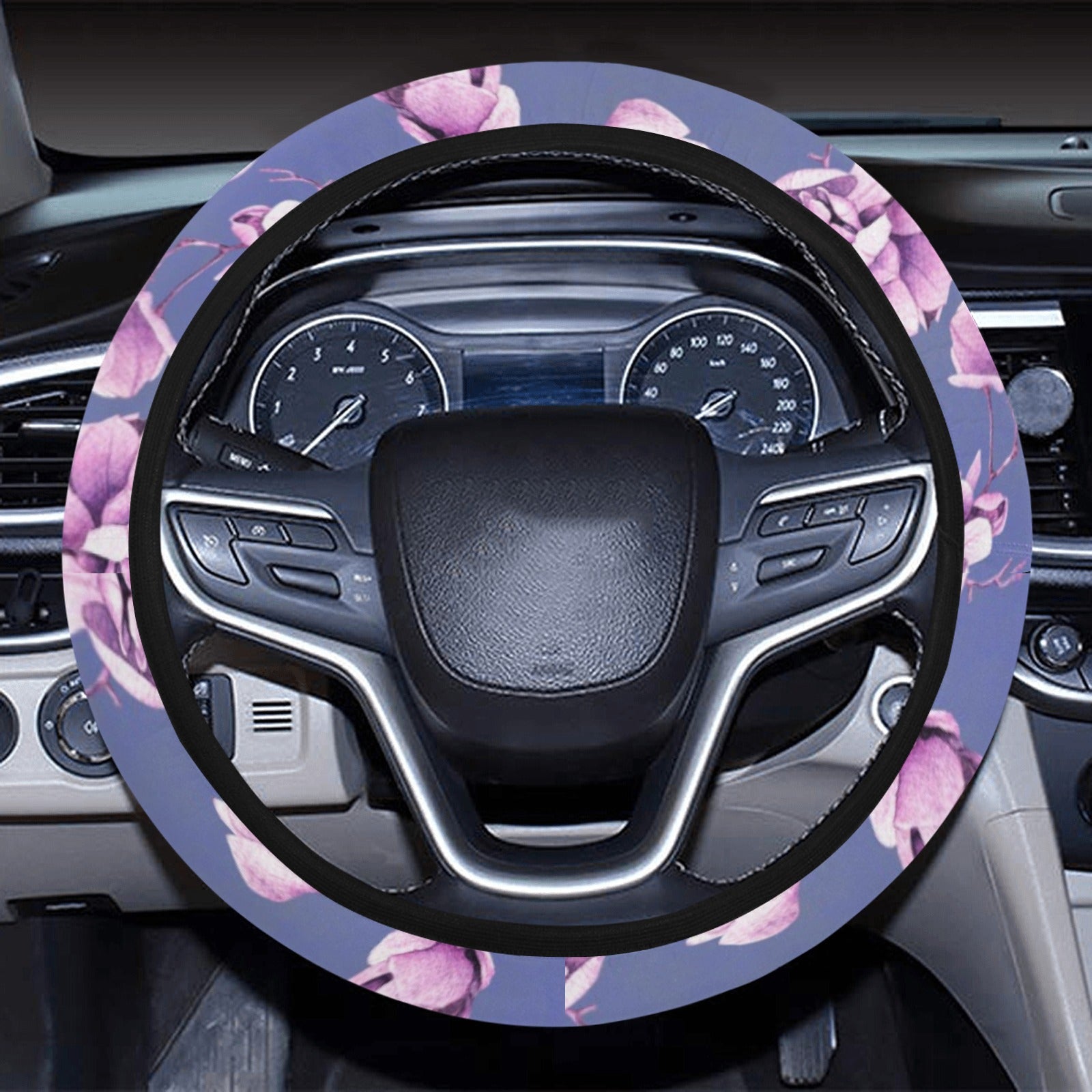 Blue Floral (2) Steering Wheel Cover