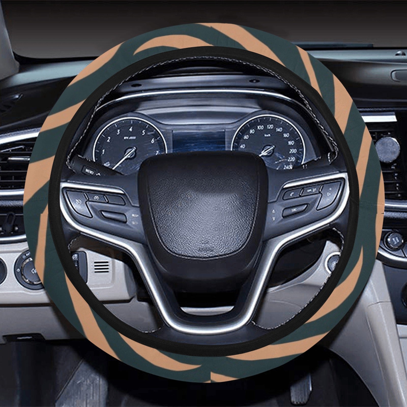 Brown Abstract Steering Wheel Cover