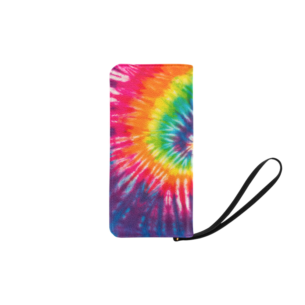 Colorful Tie Dye Spiral Clutch Purse