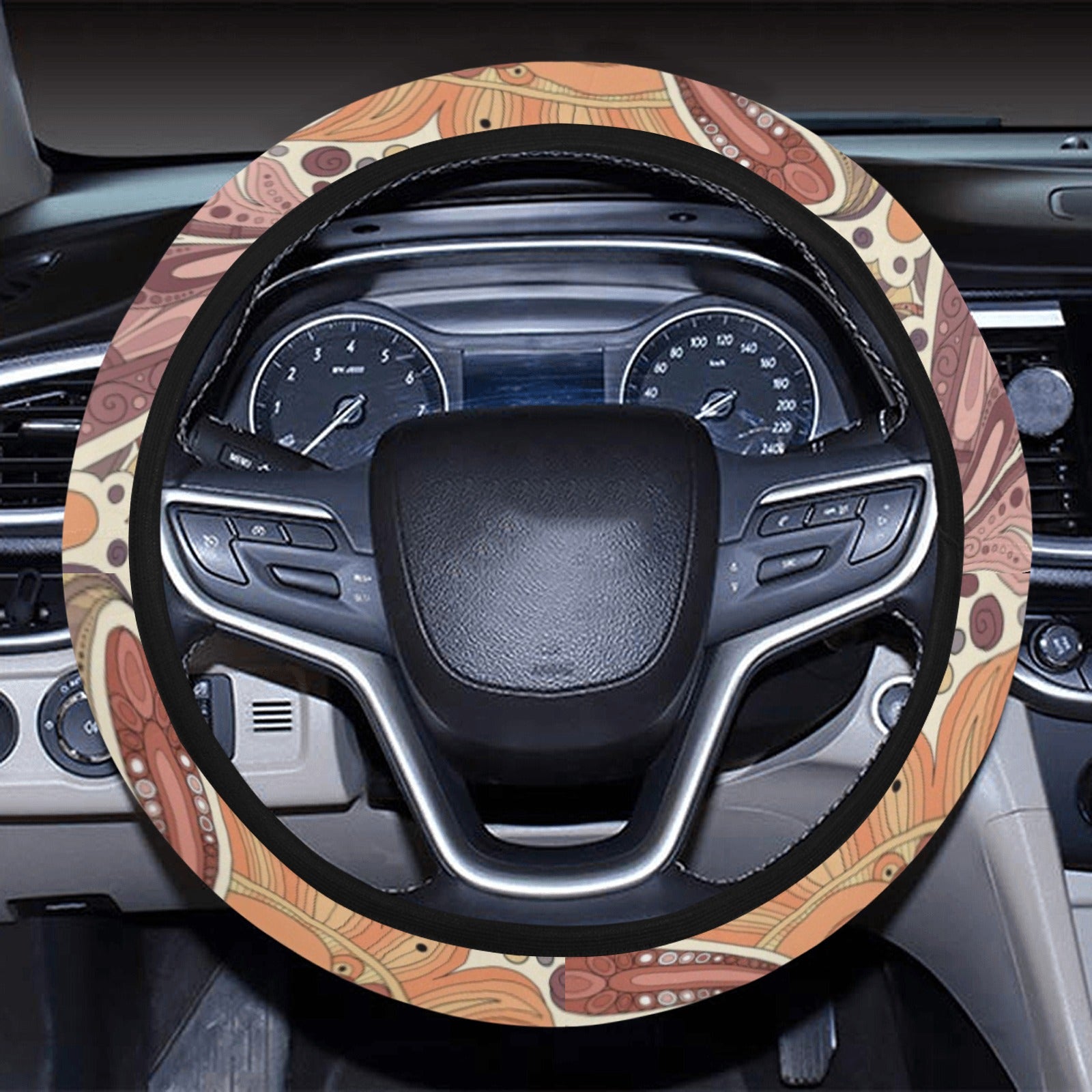 Brown Elegant Decor Steering Wheel Cover