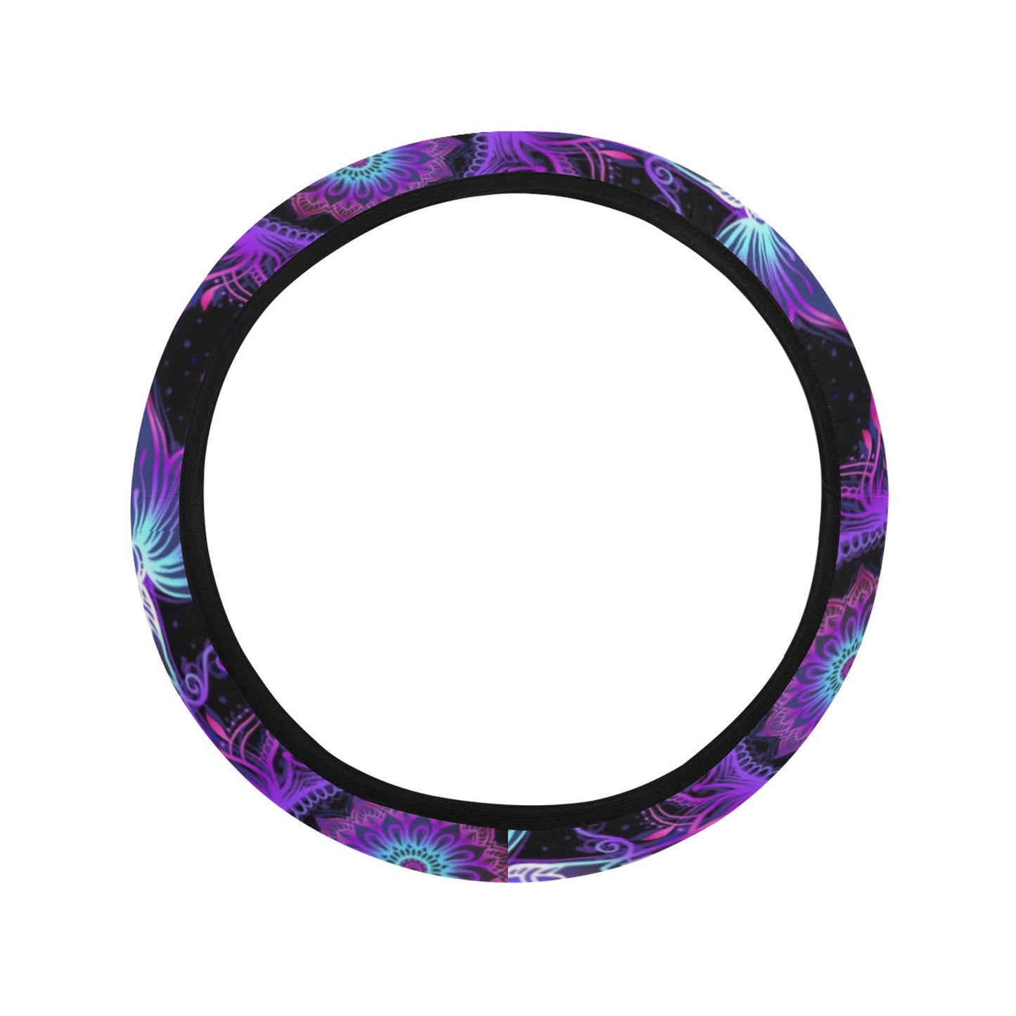 Purple Mandala Lotus Steering Wheel Cover