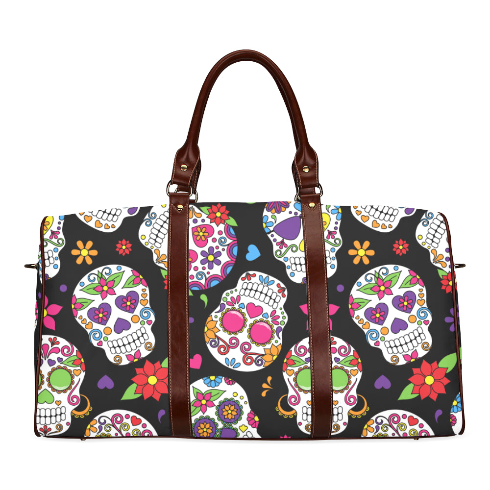 Colorful Sugar Skulls Travel Bag