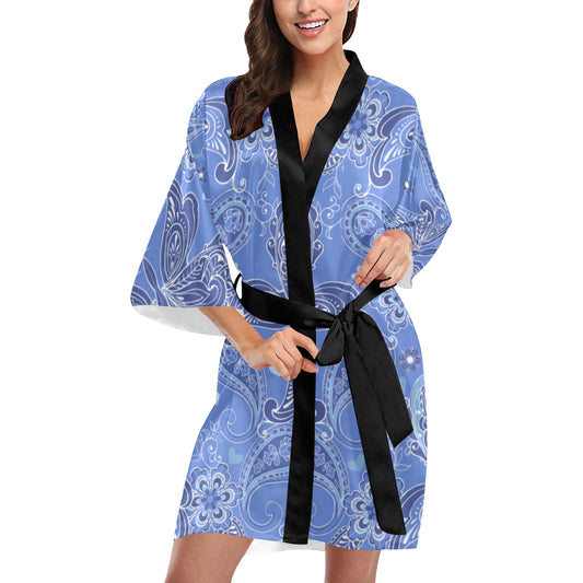 Purple Butterflies Decor Kimono Robe
