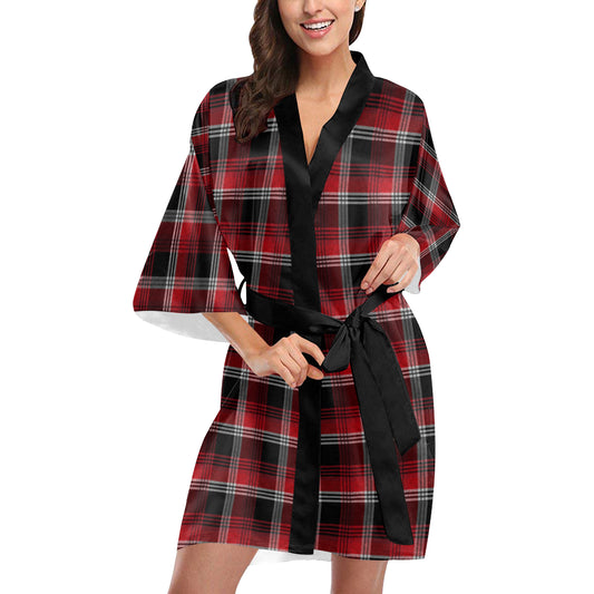 Red Plaid Kimono Robe