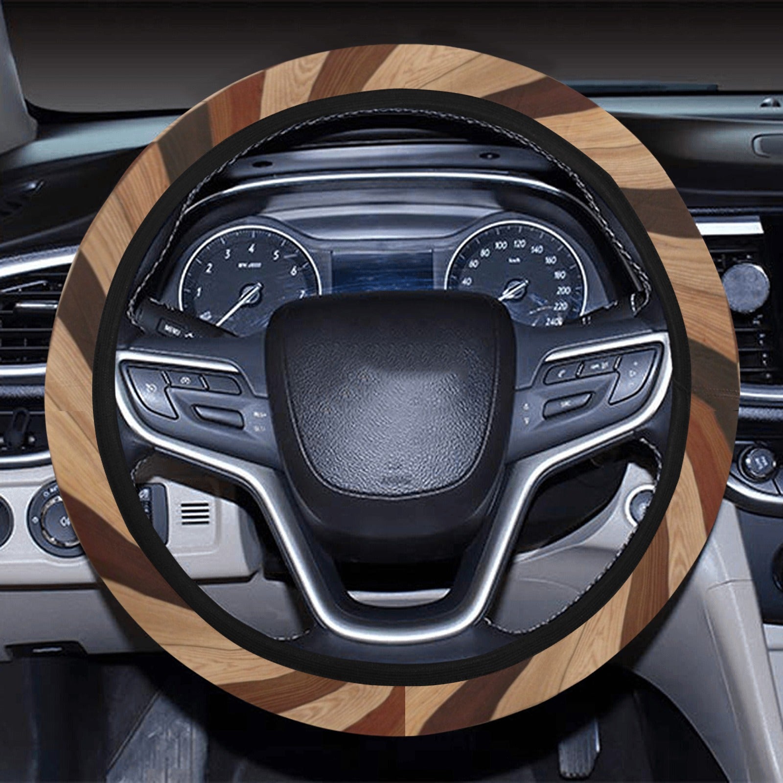 Brown Zig Zag Steering Wheel Cover