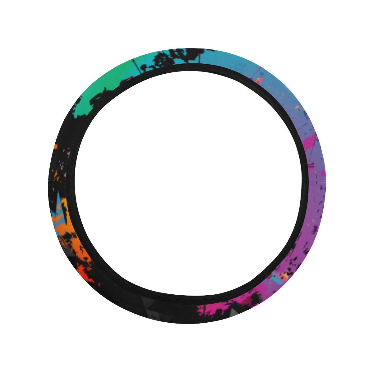 Colorful Abstract Art Car Steering Wheel Cover
