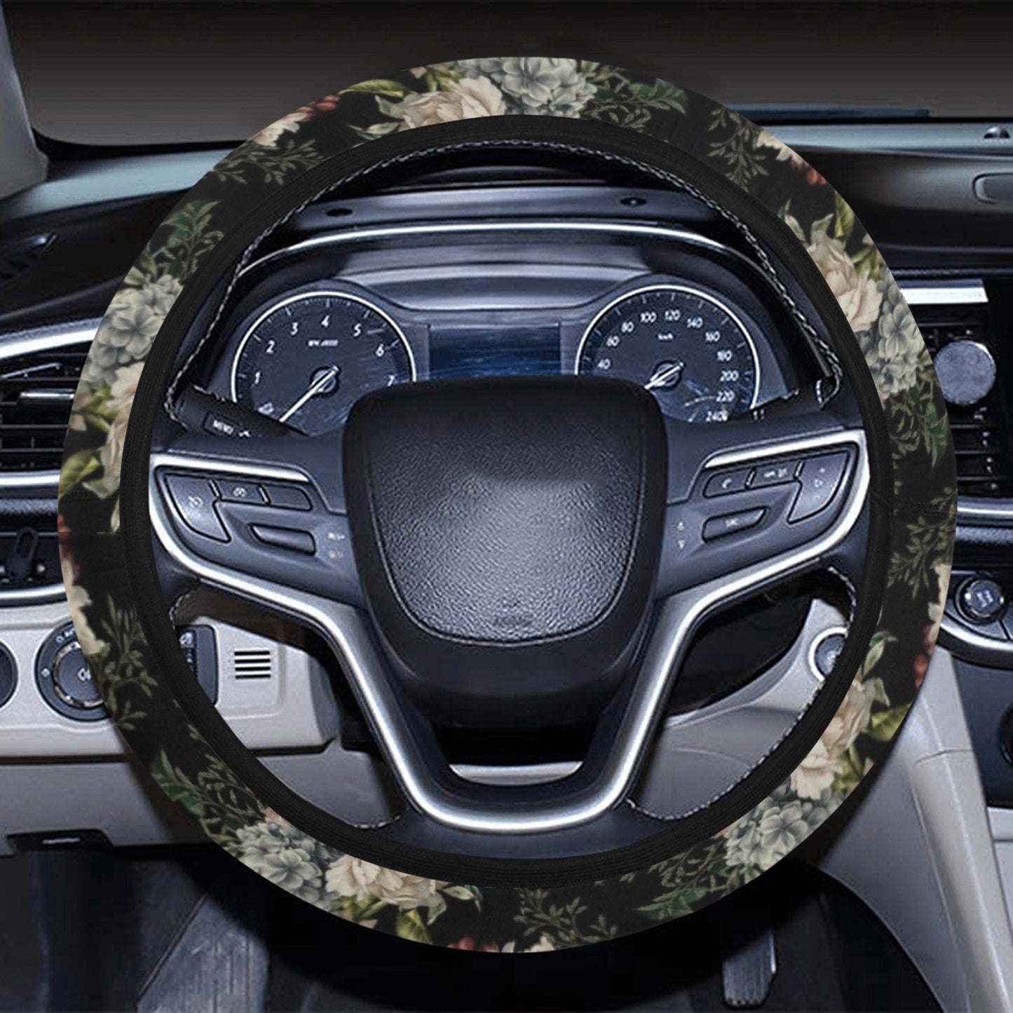 Floral Pattern Steering Wheel Cover