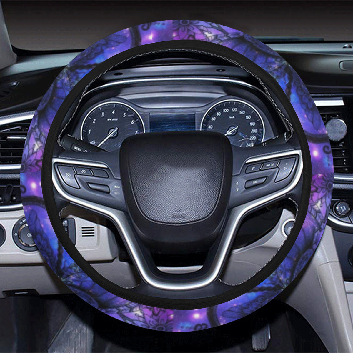 Purple Dragonfly Decor Steering Wheel Cover