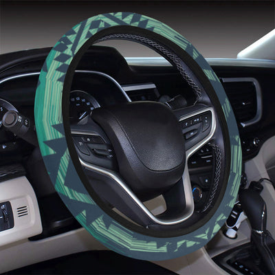 Green Boho Aztec Steering Wheel Cover
