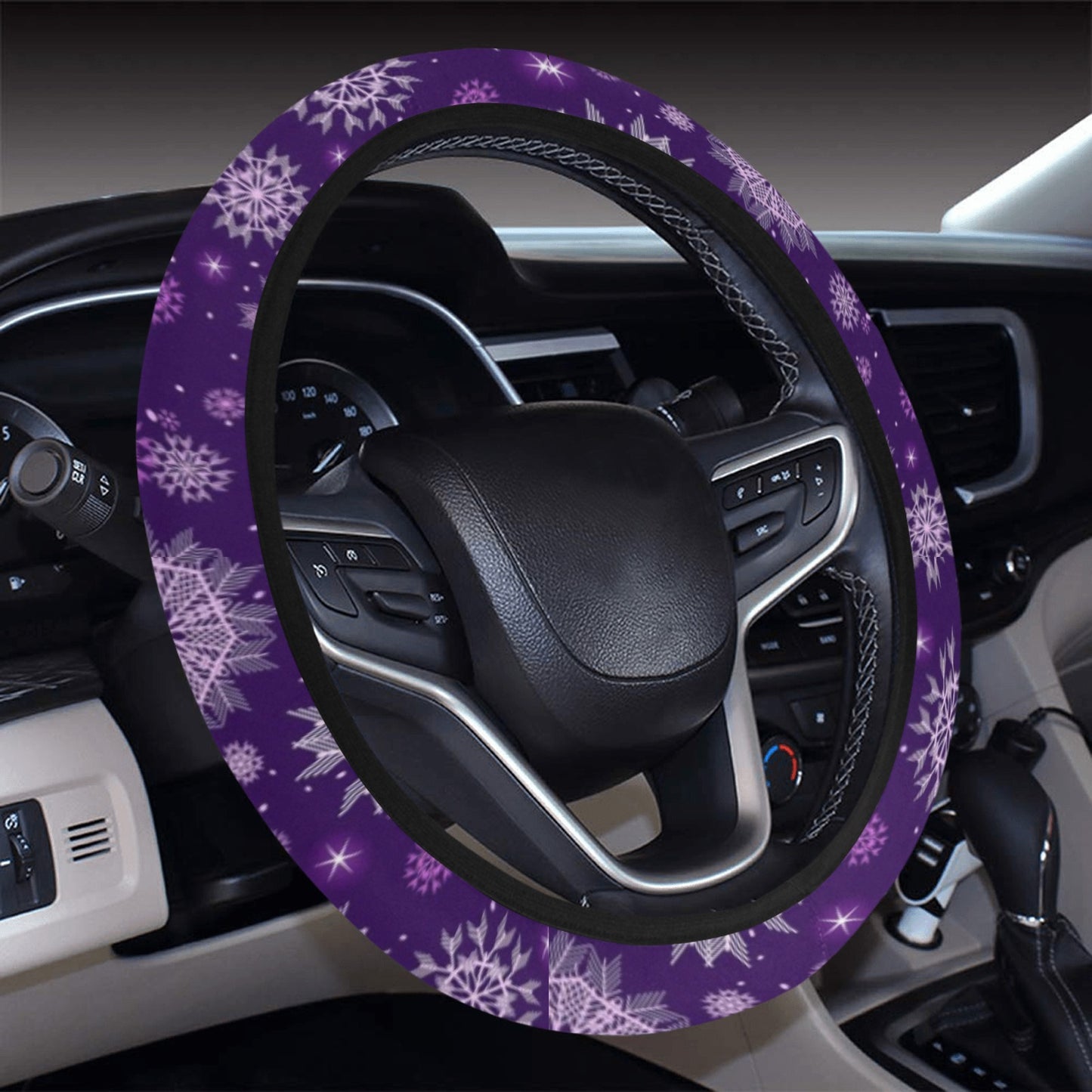 Purple Mandalas Steering Wheel Cover