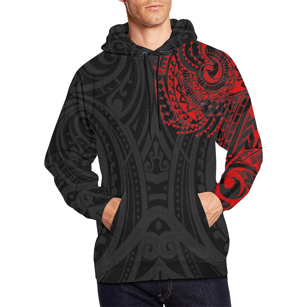 Red Chest Maori Tribal Polynesian Hoodie