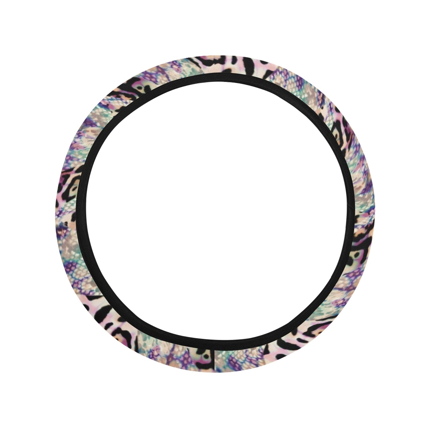 Pink Stripe Animal Print Steering Wheel Cover