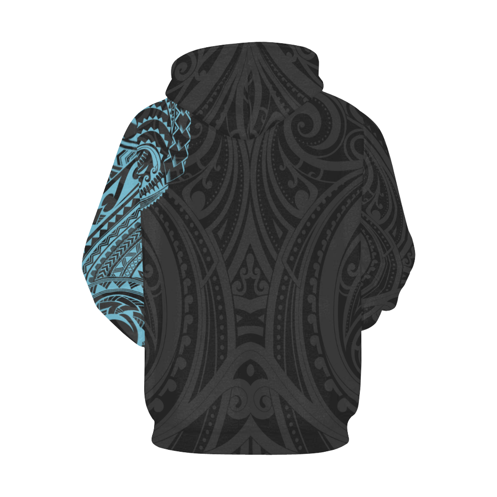 Blue Chest Maori Tribal Polynesian Hoodie