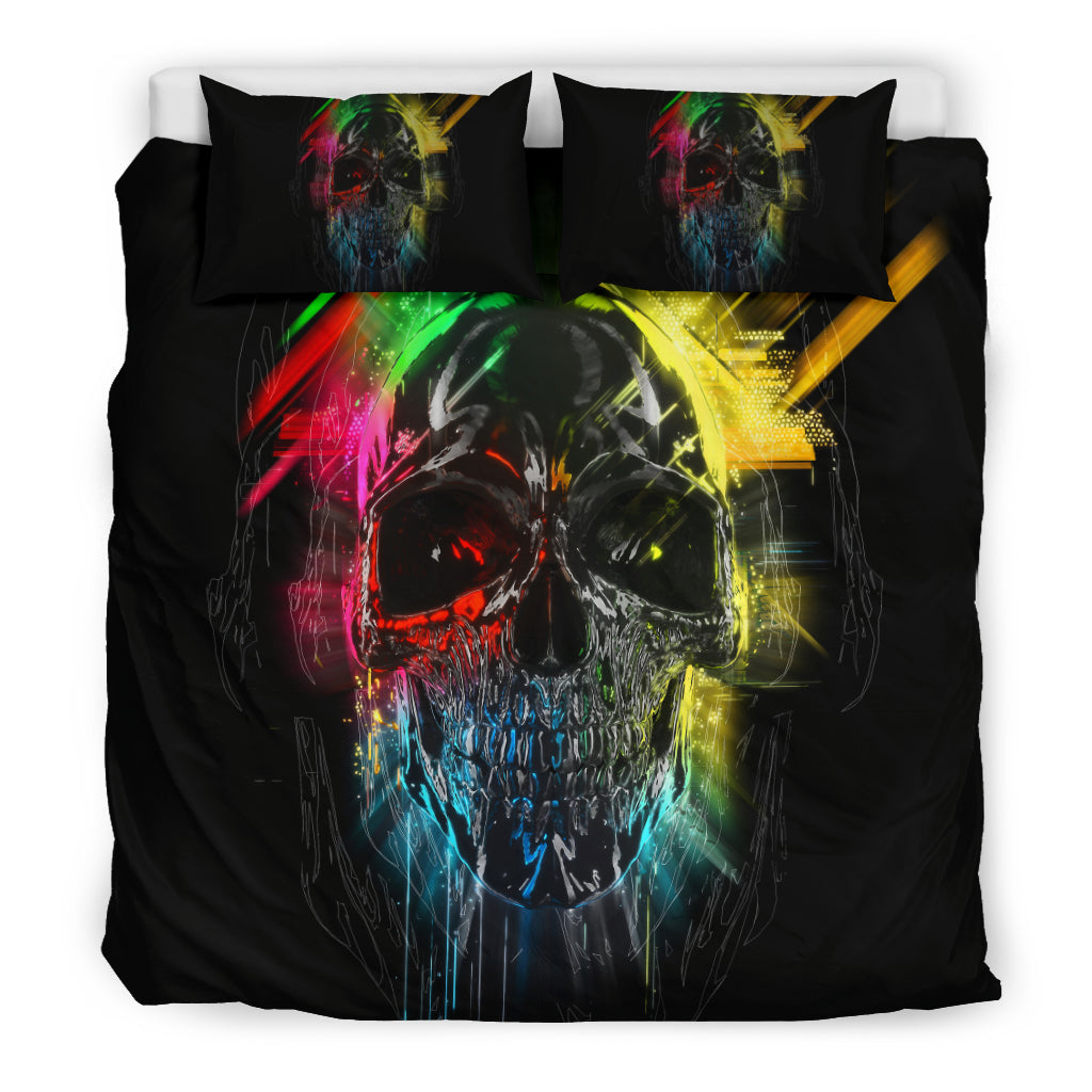 Colorful Metal Skull Bedding Set