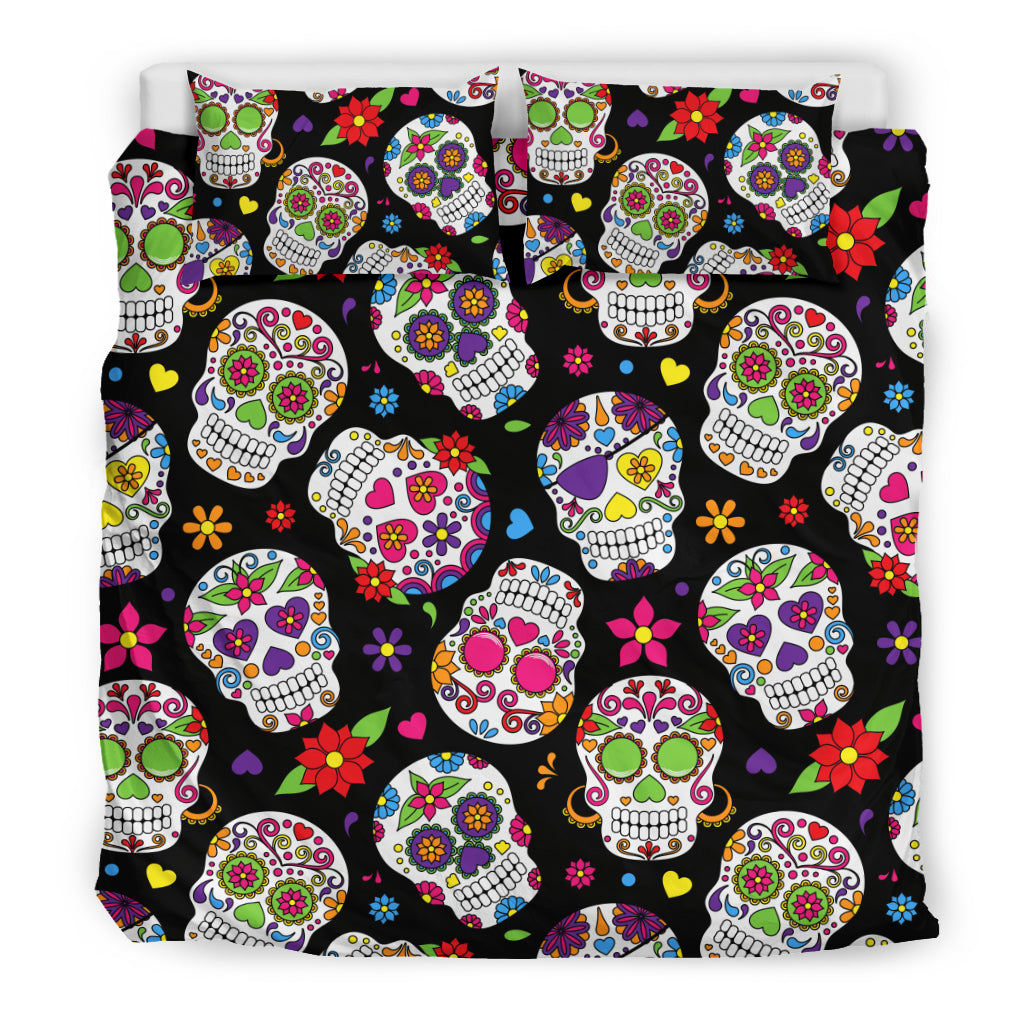 Colorful Sugar Skulls Bedding Set