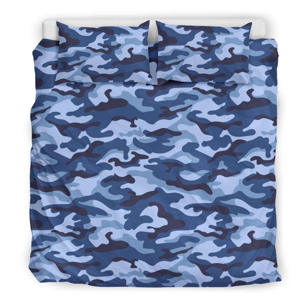 Blue Camouflage Bedding Set