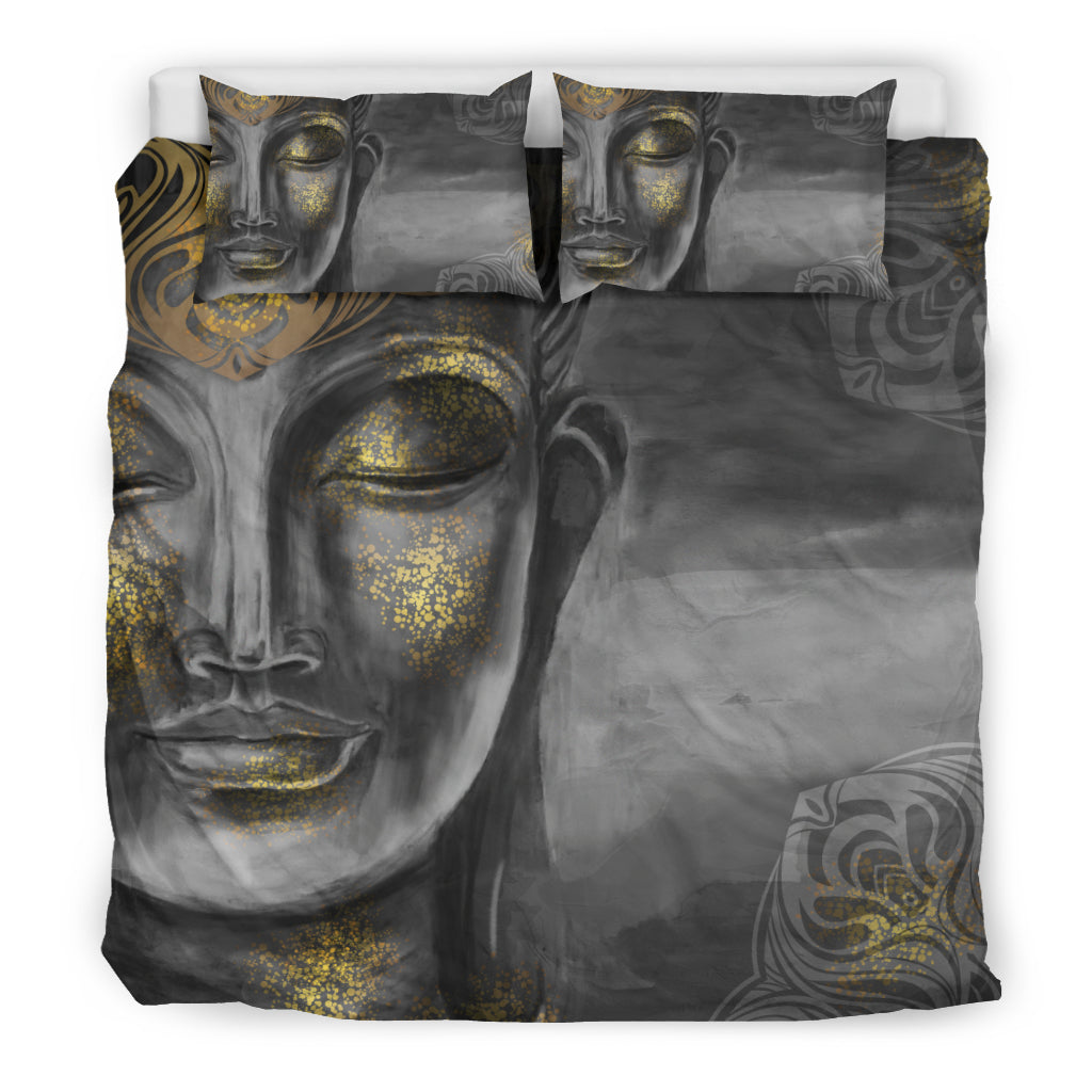 Gold Buddha Face Bedding Set