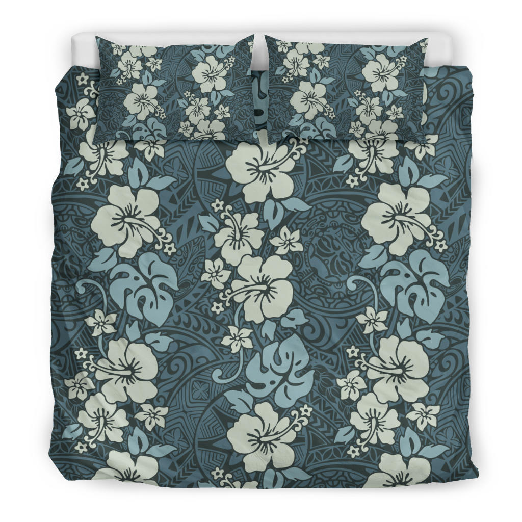 Green Floral Tribal Polynesian Bedding Set