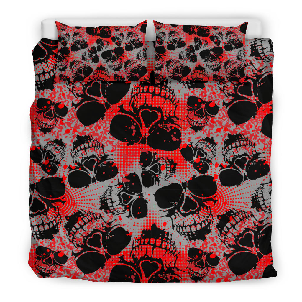 Red Skulls Bedding Set