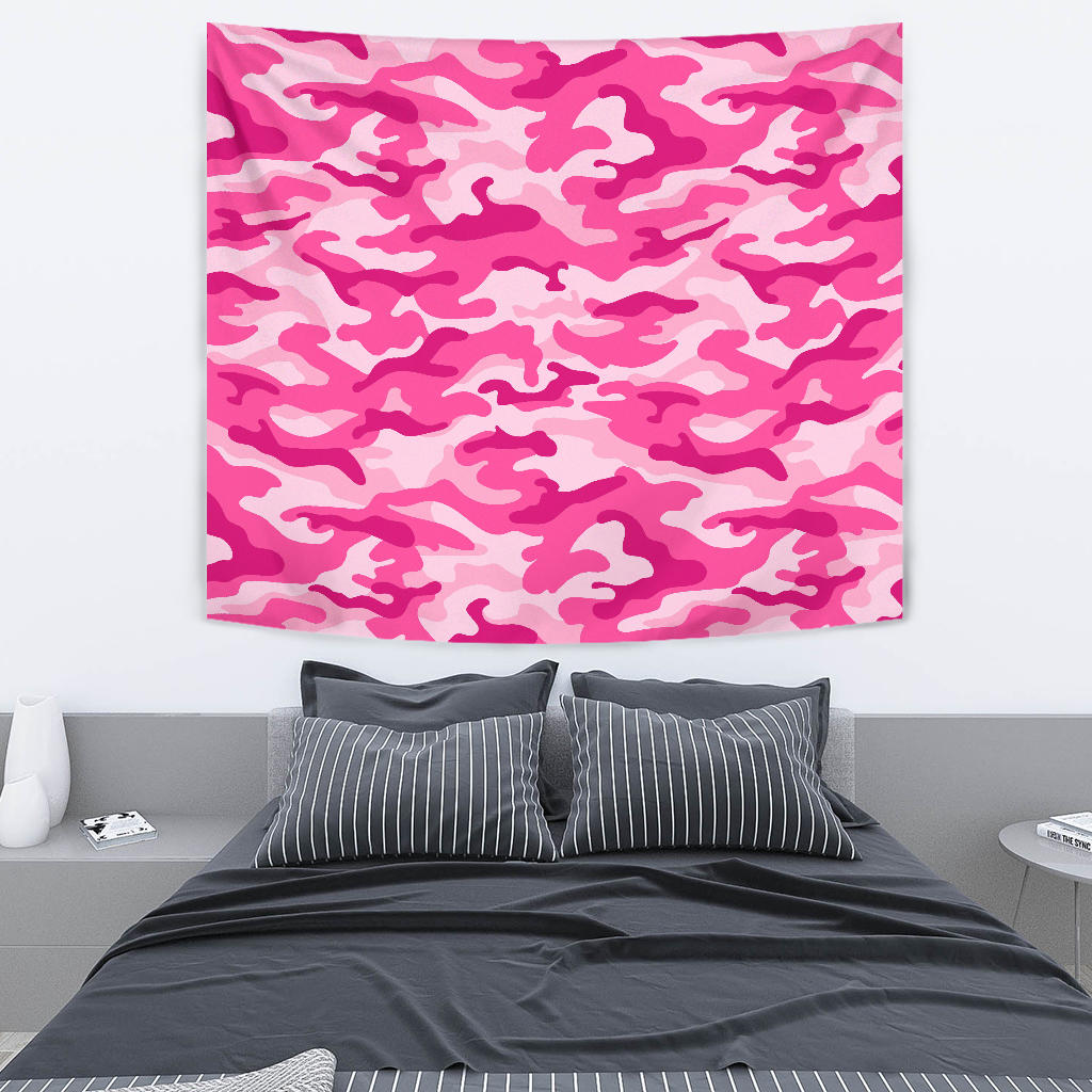 Pink Camouflage Wall Tapestry