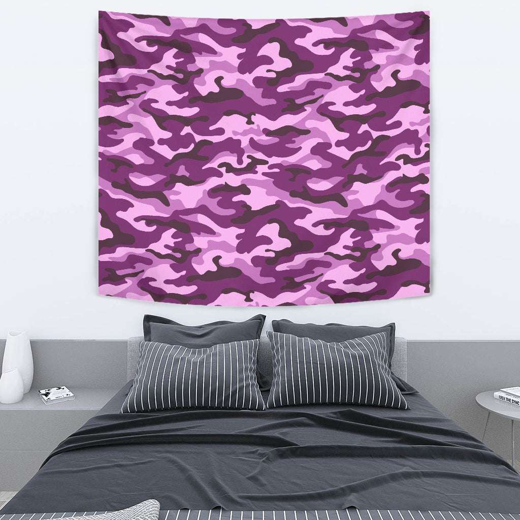 Purple Camouflage Wall Tapestry