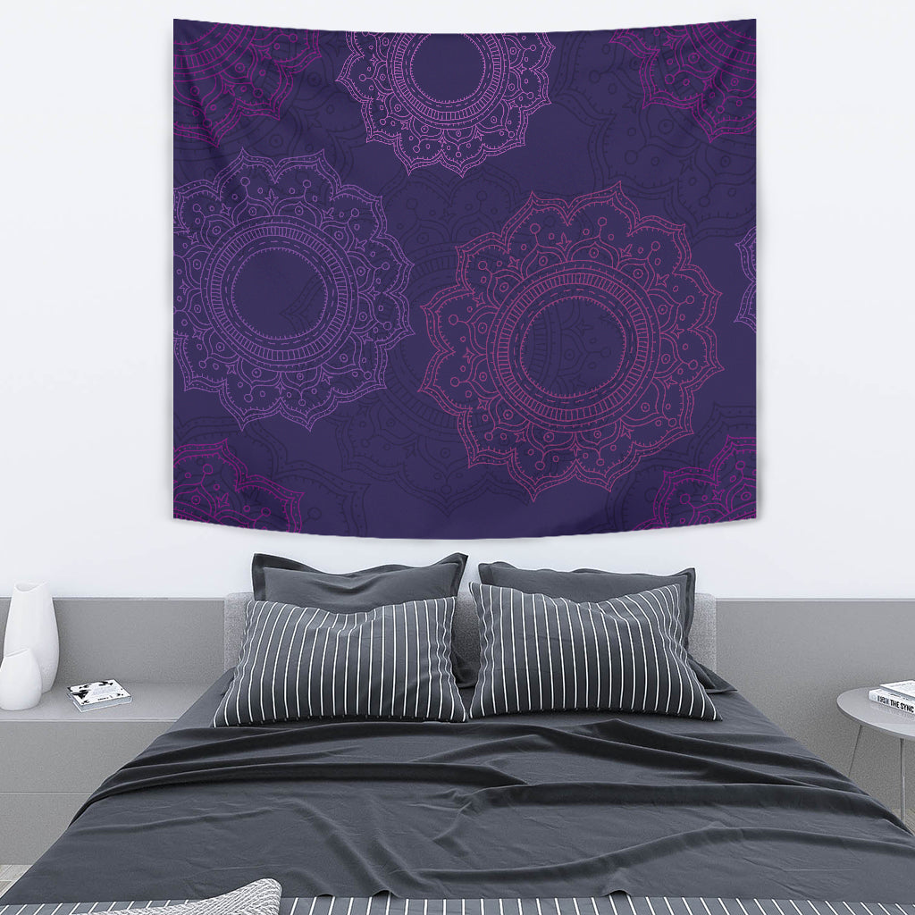 Purple Mandalas Wall Tapestry