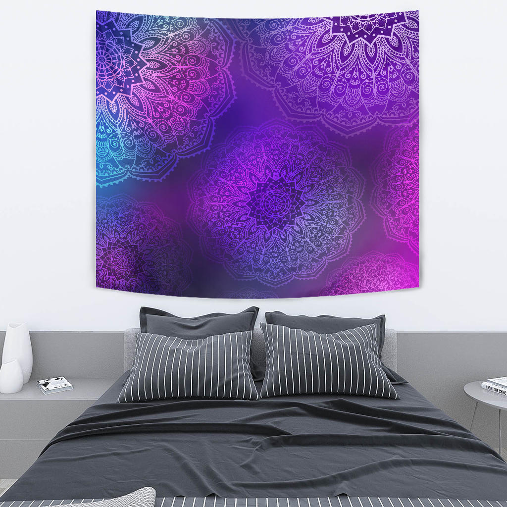 Purple Mandalas Wall Tapestry