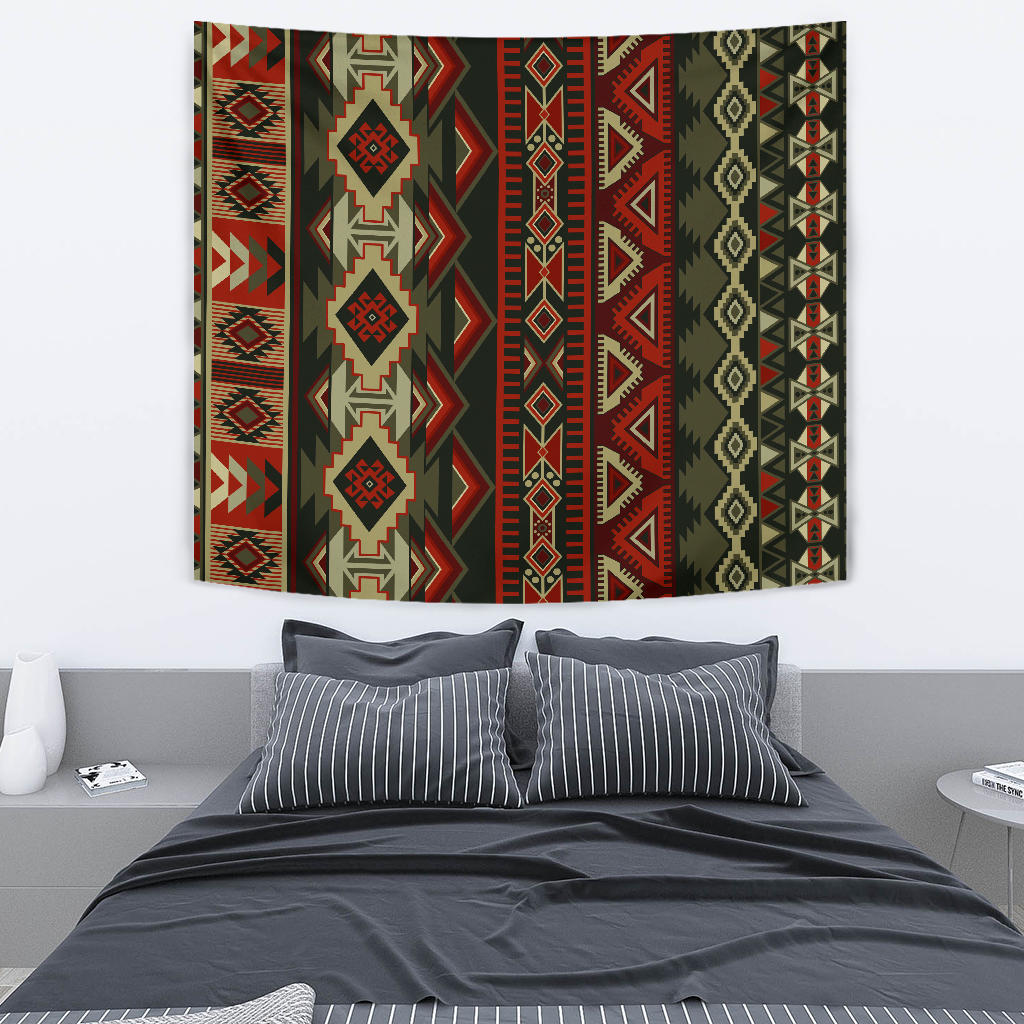 Red & Brown Boho Aztec Wall Tapestry