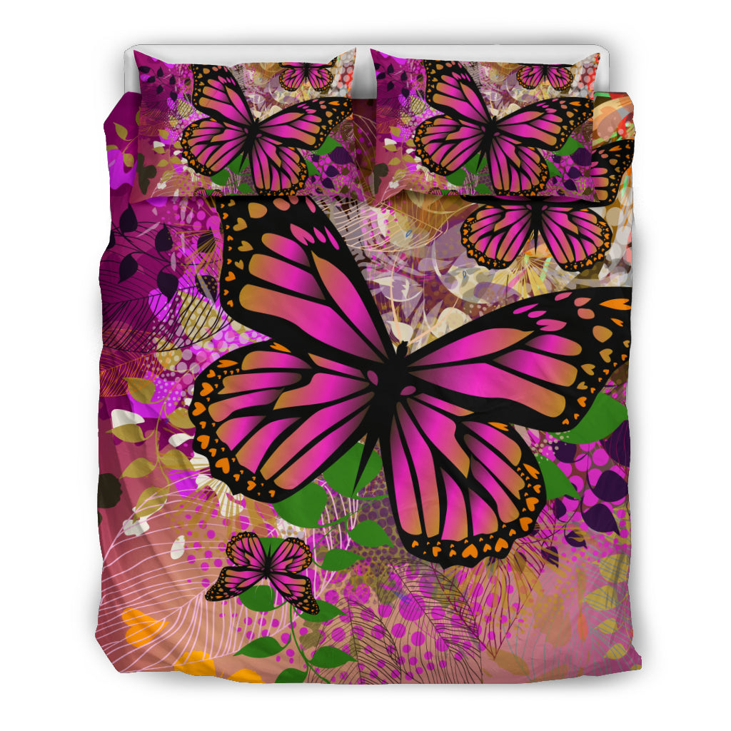 Pink Butterflies Bedding Set