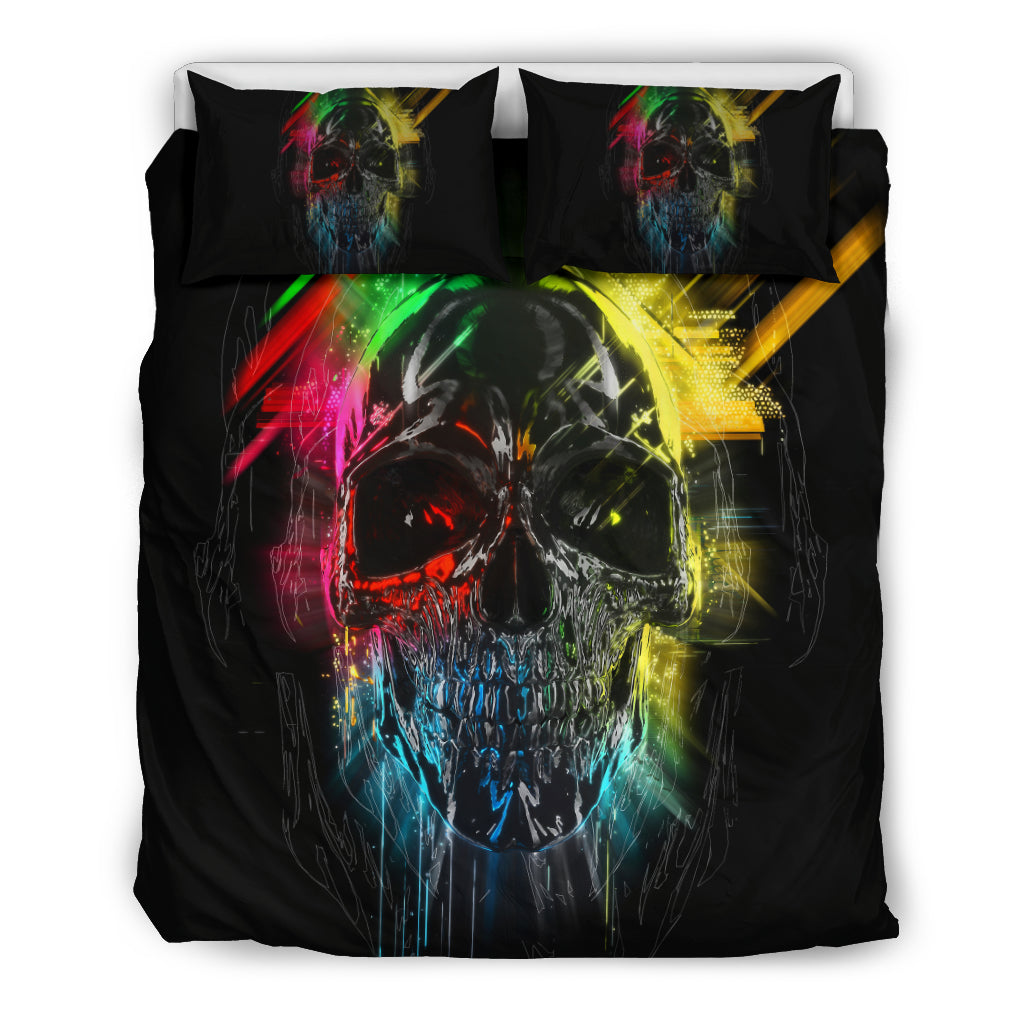 Colorful Metal Skull Bedding Set