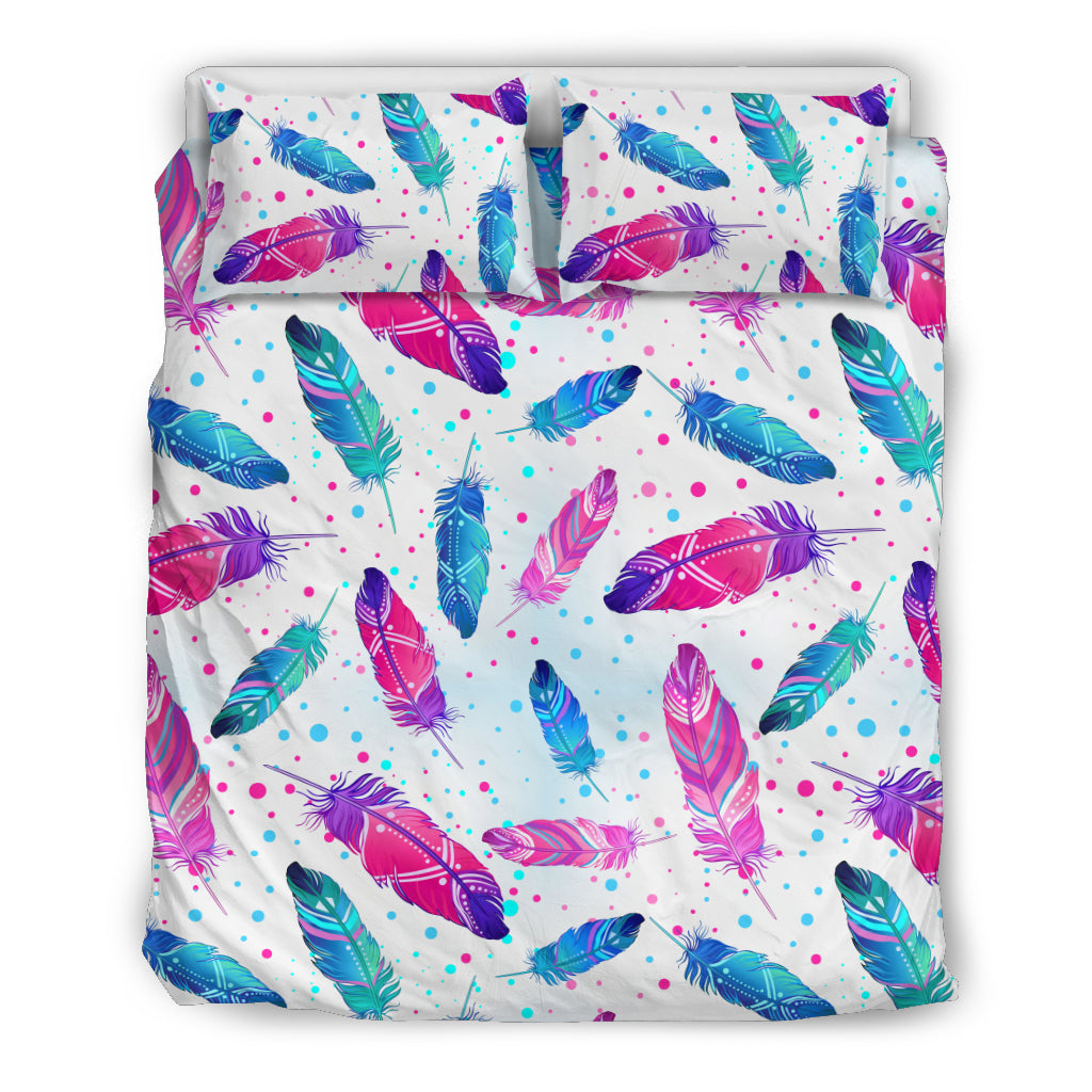 Pink Feathers Bedding Set