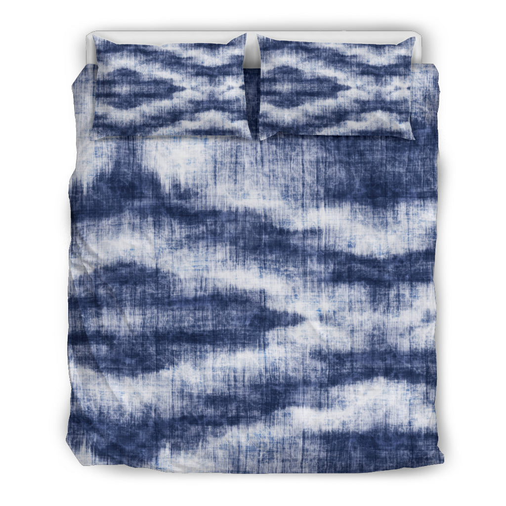 Blue Denim Abstract Bedding Set